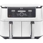 image produit Ninja Foodi MAX Dual Zone Air Fryer, 2 Tiroirs, 9,5L, 6-en-1, Sans Huile, Air Fry, Croustillant Max, Rôtir, Cuire, Déshydrater, 8 Portions, Paniers Antiadhésifs Vont Au Lave-Vaisselle, Blanc AF400EUWH