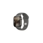 image produit Apple Watch Series 10 (42 mm GPS + Cellular) Montre connectée avec Boîtier en Titane Naturel et Bracelet Sport Gris minéral (S/M). Suivi de l’activité Physique, app ECG, écran Retina Toujours activé