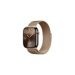 image produit Apple Watch Series 10 (46 mm GPS + Cellular) Montre connectée avec Boîtier en Titane Or et Bracelet Milanais Or (M/L). Suivi de l’activité Physique, app ECG, écran Retina Toujours activé