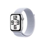 image produit Apple Watch SE (2ᵉ génération) 44 mm GPS Montre connectée avec Boîtier en Aluminium Argent et Boucle Sport nuée Bleue. Suivi activité et Sommeil, détection Accidents, Neutre en Carbone