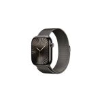 image produit Apple Watch Series 10 (46 mm GPS + Cellular) Montre connectée avec Boîtier en Titane Ardoise et Bracelet Milanais Ardoise (S/M). Suivi de l’activité Physique, app ECG, écran Retina Toujours activé