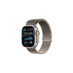 image produit Apple Watch Ultra 2 GPS + Cellular - 49mm - Boîtier Natural Titanium - Bracelet Natural Titanium Milanese Loop - L