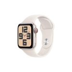 image produit Apple Watch SE (2ᵉ gén) 40 mm GPS + Cellular Montre connectée avec Boîtier en Aluminium lumière stellaire et Bracelet Sport lumière stellaire (M/L). Suivi activité et Sommeil, détection Accidents