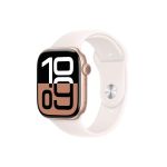 image produit Apple Watch Series 10 (46 mm GPS + Cellular) Montre connectée avec Boîtier en aluminium or rose et Bracelet Sport rose tendre (M/L). Suivi de l’activité physique, app ECG, écran Retina toujours activé