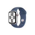 image produit Apple Watch SE (2ᵉ gén) 40 mm GPS + Cellular Montre connectée avec Boîtier en Aluminium Argent et Bracelet Sport Denim (M/L). Suivi activité et Sommeil, détection Accidents, Suivi fréquence Cardiaque