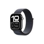 image produit Apple Watch Series 10 (42 mm GPS + Cellular) Montre connectée avec Boîtier en Aluminium Noir de Jais et Bouchle Sport Encre Violette. Suivi de l’activité Physique, app ECG, Neutre en Carbone - livrable en France