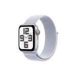 image produit Apple Watch SE (2ᵉ gén) 40 mm GPS + Cellular Montre connectée avec Boîtier en Aluminium Argent et Boucle Sport nuée Bleue. Suivi activité et Sommeil, détection Accidents, Neutre en Carbone