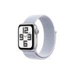 image produit Apple Watch SE (2. Generation) GPS 40 mm Smartwatch mit Aluminiumgehäuse in Silber und Sport Loop in Blaue Wolke (One Size). Fitness und Schlaftracker, Unfallerkennung, Retina Display, CO₂ Neutral - livrable en France