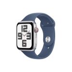 image produit Apple Watch SE (2ᵉ gén) 44 mm GPS + Cellular Montre connectée avec Boîtier en Aluminium Argent et Bracelet Sport Denim (S/M). Suivi activité et Sommeil, détection Accidents, Suivi fréquence Cardiaque