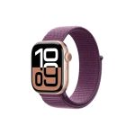 image produit Apple Watch Series 10 (42 mm GPS) Montre connectée avec Boîtier en Aluminium Or Rose et Boucle Sport Prune. Suivi de l’activité Physique, app ECG, écran Retina Toujours activé, Neutre en Carbone