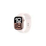 image produit Apple Watch Series 10 (42 mm GPS) Montre connectée avec Boîtier en Aluminium Or Rose et Bracelet Sport Rose Tendre (M/L). Suivi de l’activité Physique, app ECG, écran Retina Toujours activé