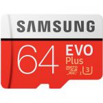 image produit Samsung Carte mémoire microSDXC Pro Plus 64 Go UHS Classe de vitesse 3, classe 10 pour Action Cam, smartphone et tablette avec adaptateur SD (modèle 2017) EVO Plus 64 go rouge/blanc