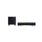 image produit Razer Leviathan V2 Pro - Barre de Son PC avec Caisson de Basses avec IA et Formation de Faisceaux (THX Audio, Chroma RGB, Bluetooth et Prise Jack 3,5 mm, Application Audio et Synapse) Noir - livrable en France