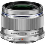image produit Olympus M.Zuiko Objectif Digital 25mm F1.8, focale fixe lumineuse, compatible tout appareil Micro 4/3 (modèles Olympus OM-D & PEN, Panasonic G-series), Argent