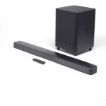 image produit JBL 5.1 – Barre de son avec caisson de basses et hauts-parleurs sans fil – Connection 4K par arc HDMI ou câble optique – Bluetooth 4.2 – Couleur : Noir