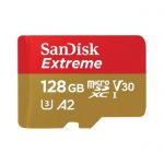 image produit Carte Mémoire MicroSDXC SanDisk Extreme 128 Go + Adaptateur SD avec Performances Applicatives A2 Jusqu'à 160 Mo/s, Classe 10, U3, V30