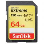 image produit Carte mémoire SDXC SanDisk Extreme 64 Go jusqu'à 150 Mo/s, Classe 10, U3, V30 - livrable en France