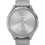 image produit Garmin Vívomove 3 : Montre Connectée à Aiguilles Mécaniques et Écran Tactile avec Suivi GPS Silver/ Powder Gray – Cadran 44mm