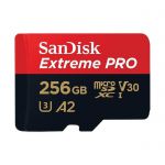 image produit Sandisk carte mémoire microSDXC Extreme Pro 256Go (UHS-I, v30) + Adaptateur SD 