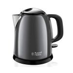 image produit Russell Hobbs Bouilloire Electrique [Ultra Compacte] Colours Plus Gris (1L, Ebullition Rapide, Ecoulement parfait, Niveau d'Eau Visible, Filtre Anticalcaire, Economie d'Energie) 24993-70