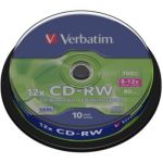 image produit CD vierge Verbatim CD-RW 700MB 10PK Spindle 8-12x