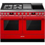 image produit Piano de cuisson Smeg PORTOFINO 120CM MIXTE ROUGE - CPF120IGMPR