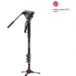 image produit Manfrotto XPRO Monopod + MVMXPRO500 Monopied Vidéo en Aluminium à 4 Sections Verrouillage Rapide Tête et Base Vidéo Fluides pour Vidéastes Professionnels et Caméscopes jusqu'à 5 kg