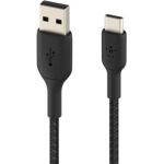 image produit Belkin Câble USB-C à Gaine Tressée (Câble de Recharge USB-C vers USB, 3 m, Noir) - livrable en France