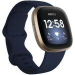 image produit Fitbit Versa 3 Midnight - Soft Gold Smartwatch Unisex-Adult, Bleu, Nuit, Or, Pâle, One