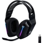 image produit Logitech Casque Gaming sans fil LIGHTSPEED G733 de Logitech avec Bandeau de Suspension, LIGHTSYNC RVB, Technologie de Micro Blue VO!CE et Transducteurs Audio PRO-G- BLACK - livrable en France