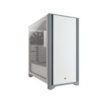 image produit Corsair 4000D Boîtier ATX Moyen Tour en Verre Trempé (Panneau Avant en Acier Massif, Panneau latéral Verre Trempé, Système de Gestion des Câbles RapidRoute, Deux Ventilateurs de 120 mm Inclus) Blanc