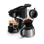 image produit Philips Switch Machine à café à dosettes et filtre, Technologie 2 en 1, Verseuse isotherme, Verseuse pour 7 tasses, Réservoir d'eau de 1 l, Noir intense (HD6592/65)