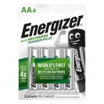 image produit Energizer Piles Rechargeables AA, Recharge Power Plus, Lot de 4
