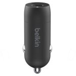image produit Belkin Chargeur de voiture USB-C 20 W, chargeur voiture allume-cigare USB, charge rapide pour iPhone 15, 14, 13, 12, Galaxy S24, S23, Google Pixel, Sony, iPad, tablettes, etc. - livrable en France
