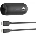 image produit Belkin Chargeur rapide de Voiture 20 W USB-C avec Câble USB-C vers Lightning de 1,2 m (Certifié Apple MFI) - Noir - livrable en France