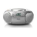 image produit Philips AZ127/12 Lecteur CD Portable,CD Player Portable (Amplification Dynamique des Basses, Radio FM,Platine Cassette,Entrée Audio) Argent