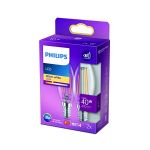 image produit Philips ampoule LED Flamme E14 40W Blanc Chaud Claire, Verre, Lot de 2