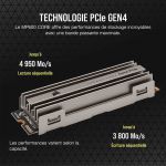 image produit Corsair MP600 CORE 2 To M.2 NVMe PCIe x4 Gen4 Disque SSD (Jusqu’à 4 950 Mo/s de lecture Séquentielle et 3 700 Mo/s d’écriture Séquentiellet, Interface Haut Débit, NAND QLC 3D) Aluminium - livrable en France