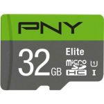 image produit PNY Elite Carte Mémoire microSDHC 32 Go + Adaptateur SD, Vitesse de Lecture 100 Mo/s, Classe 10 UHS-I, U1 pour vidéo Full HD