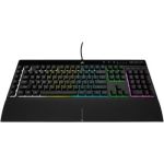 image produit CORSAIR K55 RGB PRO Clavier de Jeu Filaire à Membrane – IP42 Résistant à la Poussière et Aux éclaboussures – 6 Touches Macro Intégration Elgato – Compatible iCUE – AZERTY FR – PC, Mac, Xbox – Noir - livrable en France