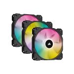 image produit Corsair iCUE SP120 RGB ELITE Performance 120 mm Kit de Trois Ventilateurs avec Lighting Node CORE (Technologie CORSAIR AirGuide, Huit LED Paramétrables, Silencieux niveau sonore 18 dBA) Noir