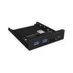 image produit ICY BOX USB 3.0 en Face Avant, 1x USB-C, 2X USB-A, SD et Lecteur de Carte microSD, 3, 5 Pouces Interne, métal, Noir 60433 - livrable en France