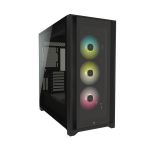 image produit Corsair iCUE 5000X RGB Moyen-Tour Connecté en Verre Trempé Boîtier (Quatre Panneaux, Système de Câbles RapidRoute, Trois Ventilateurs de 120 mm Inclus, Éclairage Intelligent) Noir - livrable en France