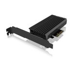 image produit ICY BOX Carte PCI Express, M.2 NVMe SSD vers adaptateur PCIe 4.0, Refroidisseur, éclairage LED, M-Key, 2230, 2242, 2260, 2280, Noir, IB-PCI214M2-HSL - livrable en France