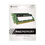 image produit Corsair Mac Memory SODIMM 16Go (2x8Go) DDR3L 1600MHz CL11 Mémoire pour Systèmes Mac, Qualifiée Apple - Noir