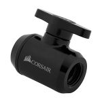 image produit Corsair Hydro X Series, XF Robinet-Vanne à Bille (G1/4" BSPP Filetage du Port, Solide Laiton Durabilité, Vanne d’étanchéité à Deux étages, Finition de Haute Qualité, Optimisés pour les Débits) Noir