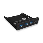 image produit ICY BOX USB 3.0 Face Avant, 1x USB-C, 3X USB-A, 3, 5 Pouces Interne, métal, Noir - livrable en France