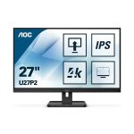 image produit AOC Moniteur U27P2 68 cm (27 pouces) (HDMI, DisplayPort, hub USB, temps de réponse de 4 ms, 3840x2160, 60 Hz, pivot) noir