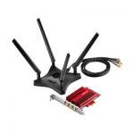 image produit ASUS PCE-AC88 - Carte Réseau Wi-Fi PCIe AC 1300 Mbps - Double Bande - 4 antennes avec placement flexible Noir