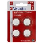 image produit VERBATIM Premium Piles Boutons au Lithium CR2025 Lot de 4 3V 160 mAh - Piles au Lithium pour Horloge, clé de Voiture, télécommande, Appareil Photo, Jouets et Autres - Pile Bouton au Lithium